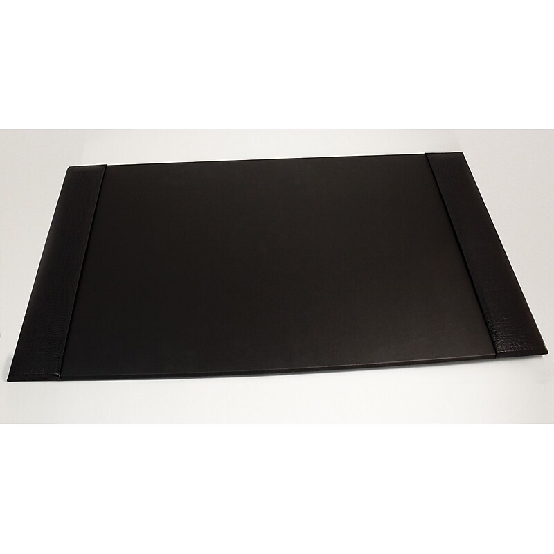 Bey-Berk Faux leather Desk Pad with Side Rail, 20" x 34", Black (D1523) image 1