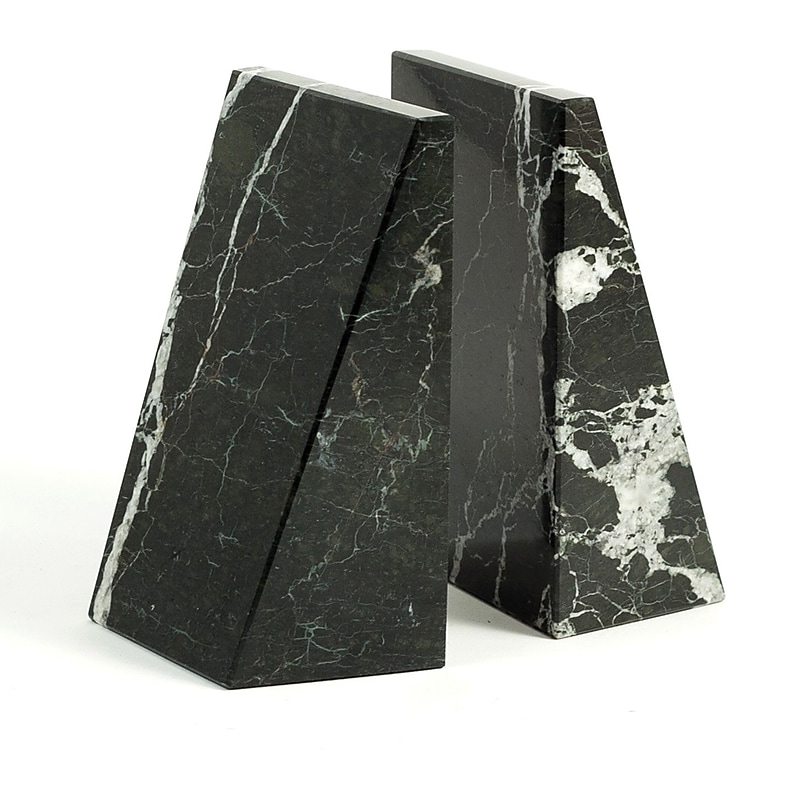 Bey-Berk Marble Zebra Book Ends, 6"H, Black (R10H) image 1