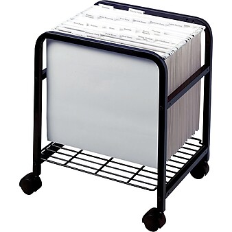 Advantus Cropper Hopper Metal Mobile File Cart with Lockable Wheels, Black (AVTFS2BHD)