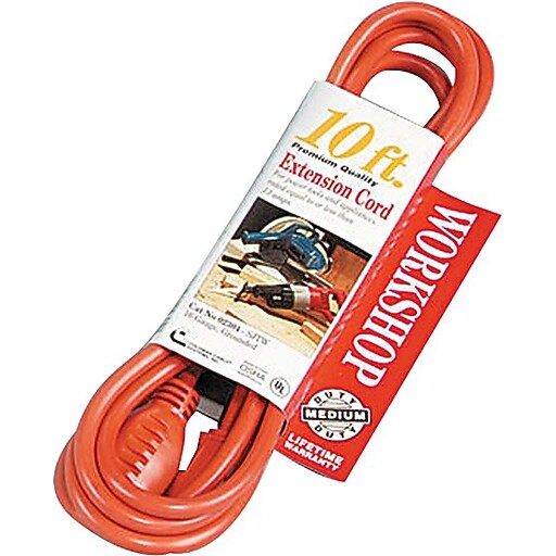 Coleman Cable 10' Outdoor Extension Cord, 16 AWG, Orange (172