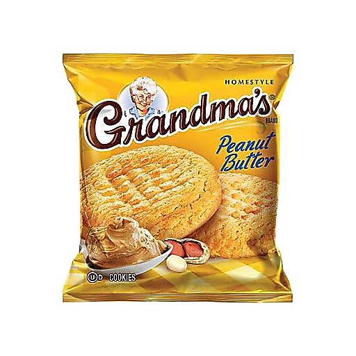 Grandma's Homestyle Peanut Butter Cookies, 2.5 oz., 60 Packs/Box