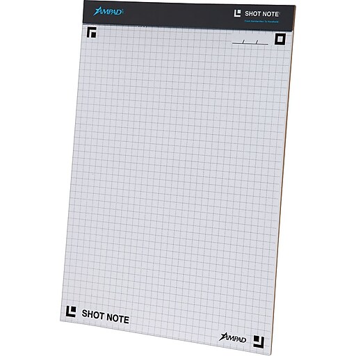 Ampad® Shot Note® Writing Pad, Dot Graph Ruled, 8 1/2" x 11 3/4", 40