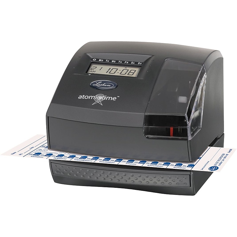 Lathem Tru-Align Punch Card Time Clock System, Black  (1600E) image 1