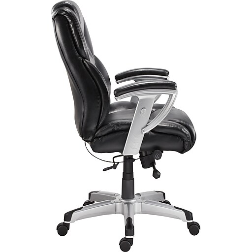 Staples Denville Bonded Leather Big and Tall Manager's Chair, Black