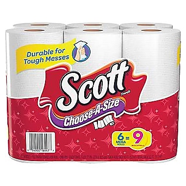 Scott® Mega Roll Paper Towel Rolls, 1-Ply, 6 Rolls/Pack