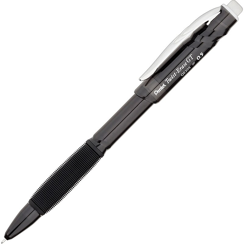 Pentel Twist Erase GT Mechanical No. 2  Pencil,  Fine Point, Black Barrel, Dozen (QE205A) image 1