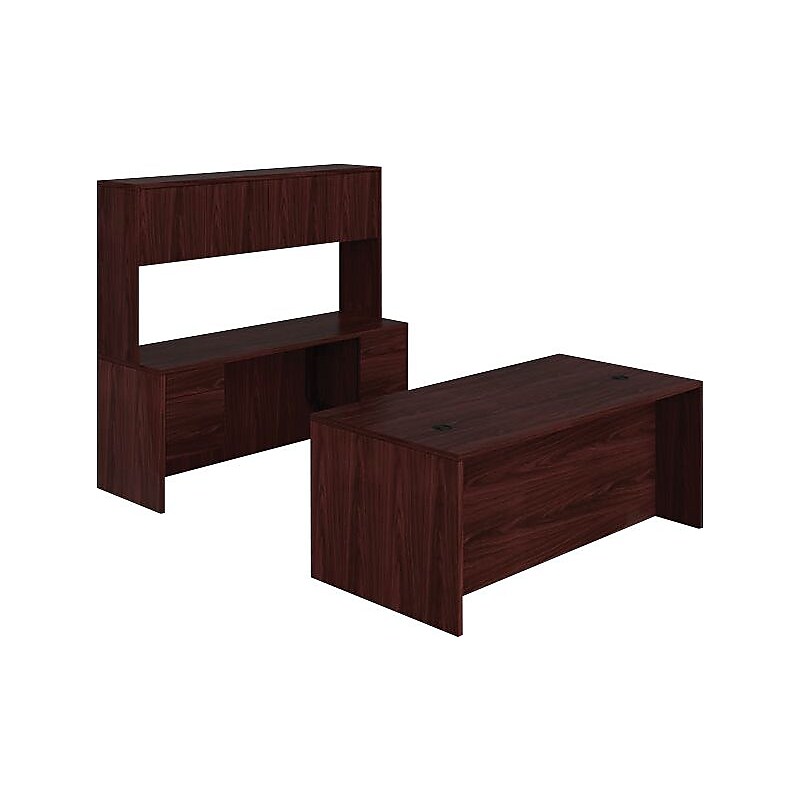 HON 10500 Series Executive Workstation, Desk, Credenza, Hutch, Mahogany (HON105DCH7298N) image 1