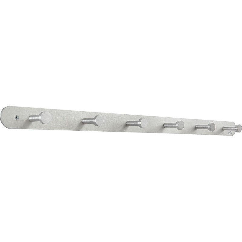 Safco Nail Head Coat Hook, 6 Hook, Satin Aluminum, Each  (4202) image 1