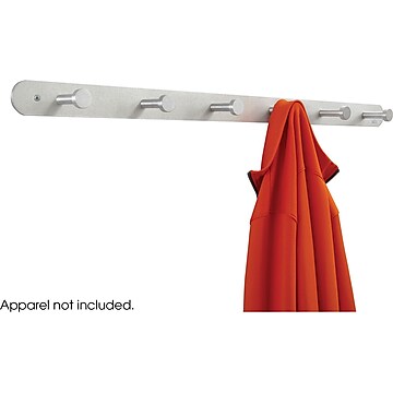 Safco Nail Head Coat Hook, 6 Hook, Satin Aluminum (4202)