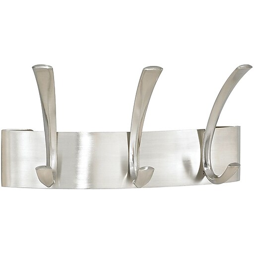 Safco® 4204 3 Hook Metal Coat Rack, Silver at Staples
