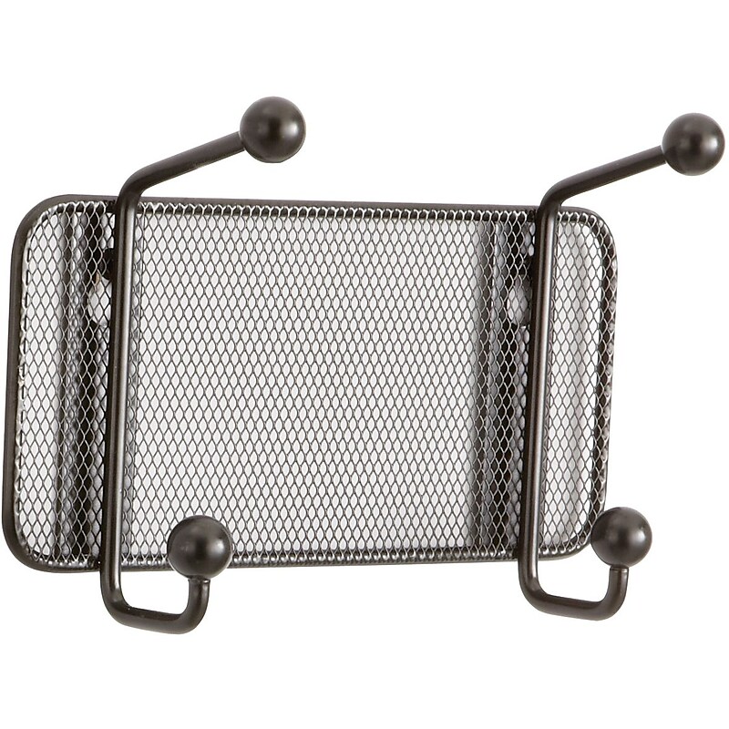 Safco Onyx 2 Hook Wall Rack, Black, Mesh (6401BL) image 1