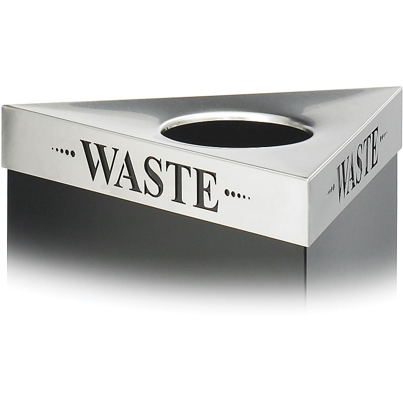 Safco Trifecta Waste Stainless Steel Trash Can Lid, 30 gal. (9560WA) image 1