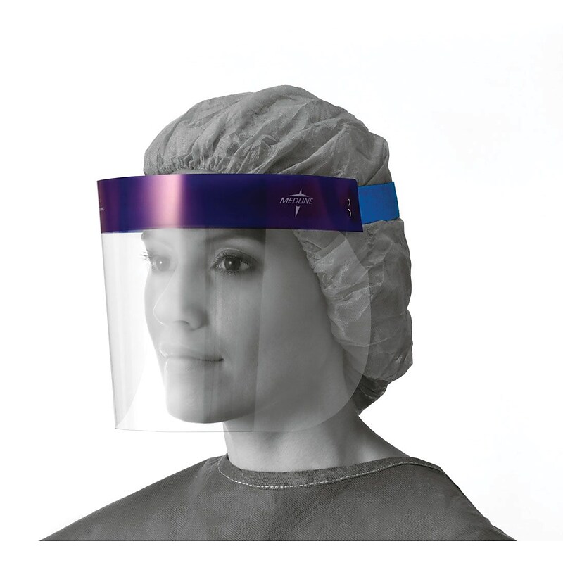 Medline Disposable 3/4 Length Face Shields, Clear, 96/Pack (NONFS400) image 1