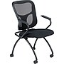 Raynor Eurotech Fabric Seat Flip Nesting Chair, with Arm, Black, 2/Carton~#|#~s0643625_sc7