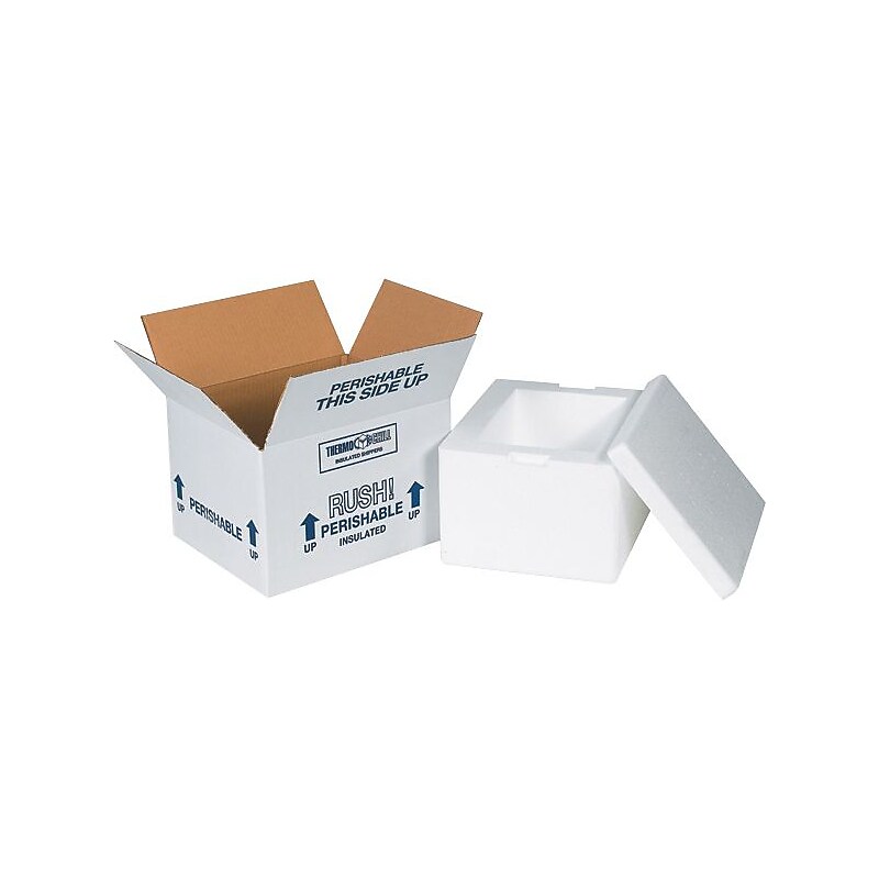 8" x 6" x 4.5" Insulated Shipper Box, White (204C) image 1