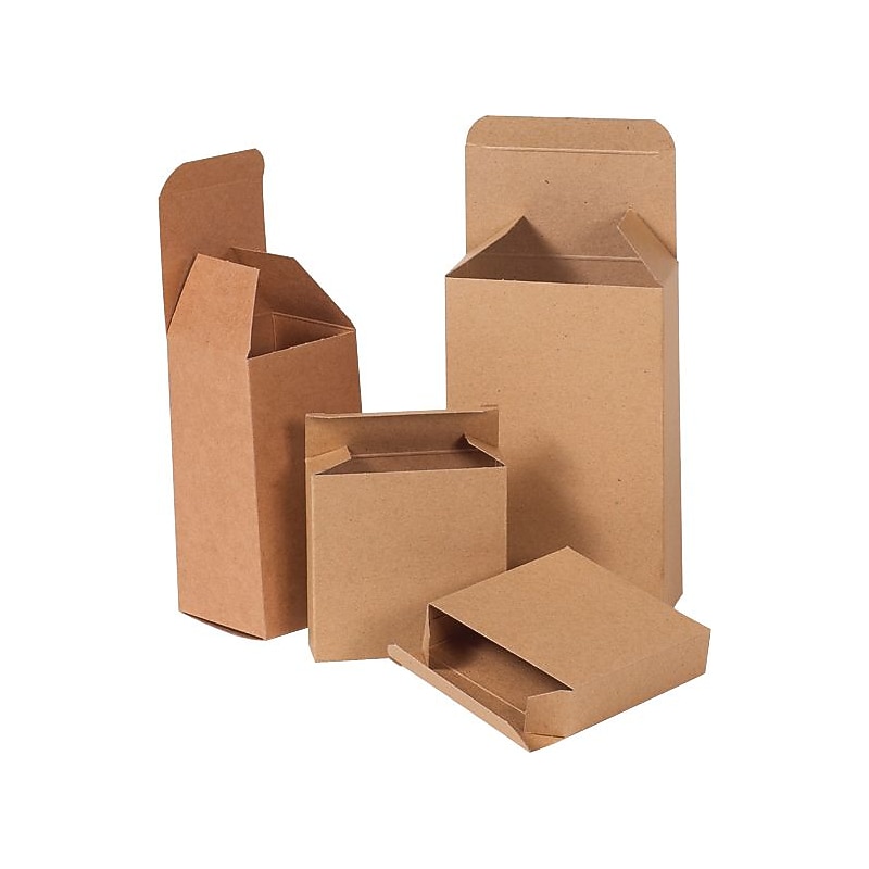 2.5" x 1.25" x 2.5" Reverse Tuck Folding Cartons, Brown, 1000/Carton (RTC17) image 1