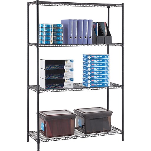 Whalen 72Inch Wire Shelving Storage Unit, Black Staples