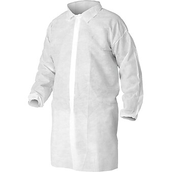 Kleenguard® A10 Light-Duty Apparel White Lab Coats, 3-Extra Large, 50/CT