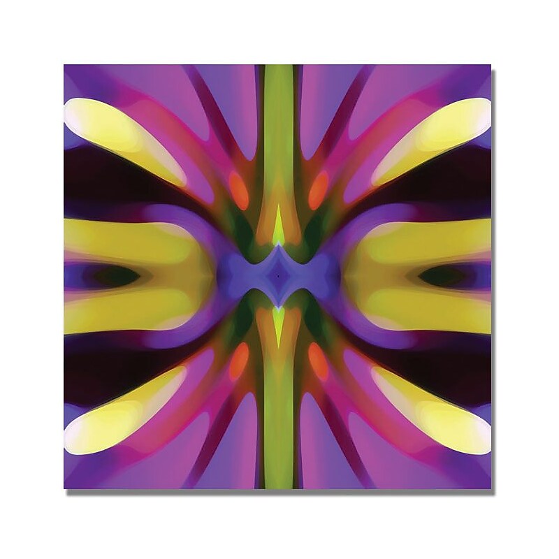 Trademark Global Amy Vangsgard "Tree Light Symmetry Magenta and Green" Canvas Art, 18" x 18" image 1