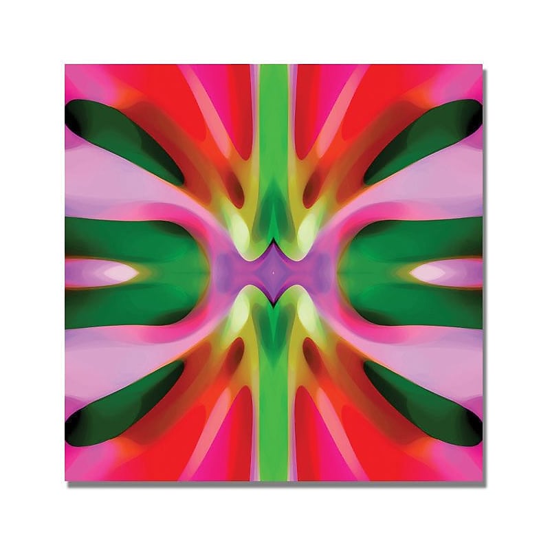 Trademark Global Amy Vangsgard "Tree Light Symmetry Pink and Green" Canvas Art, 18" x 18" image 1