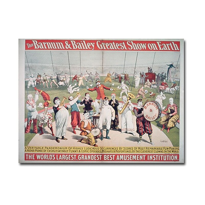 Trademark Global "Barnum and Bailey Greatest Show on Earth" Canvas Art, 35" x 47" image 1