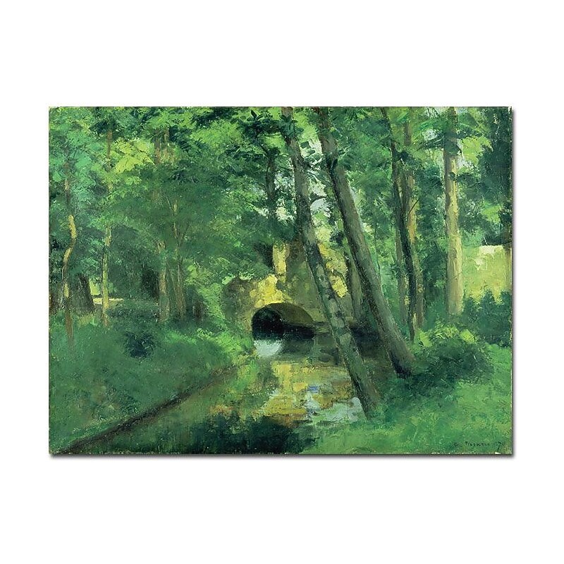 Trademark Global Camille Pissarro "The Little Bridge Pontoise 1875" Canvas Art, 35" x 47" image 1