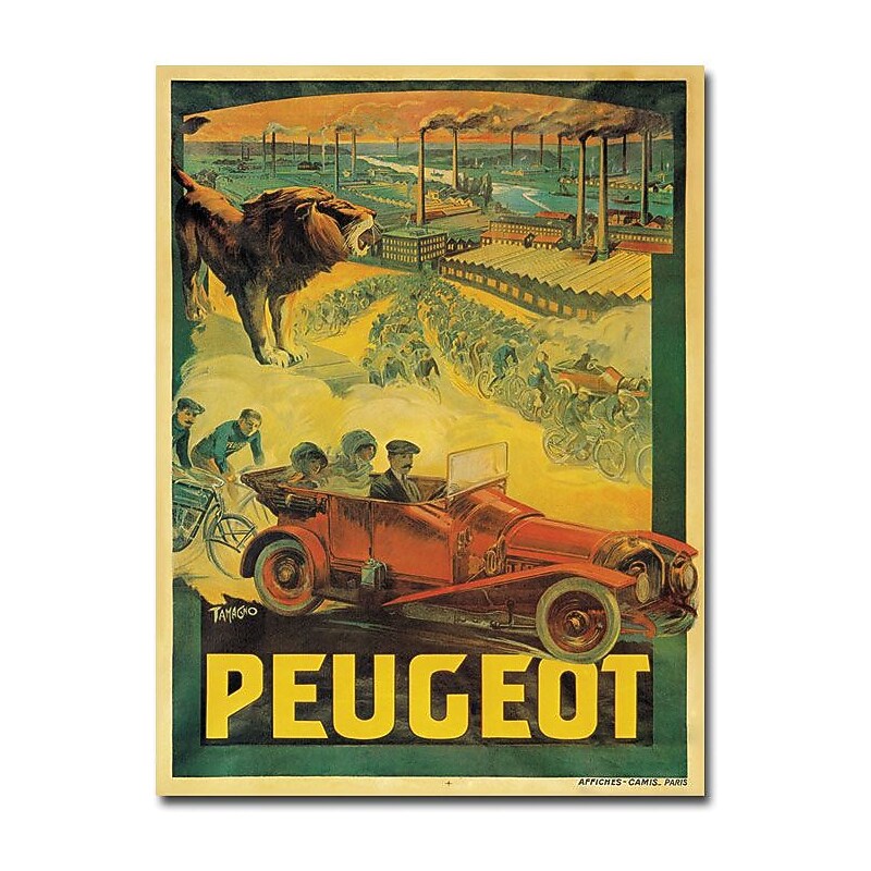 Trademark Global Francisco Tamagno "Peugeot Cars, 1908" Canvas Art, 32" x 24" image 1