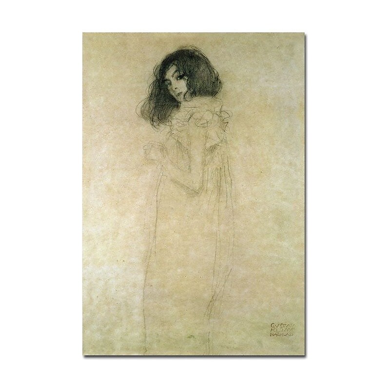 Trademark Global Gustav Klimt "Portrait of a Young Woman, 1896-97" Canvas Art, 47" x 30" image 1