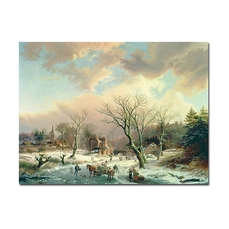 Trademark Global Johannes Velzen "Winter Scene" Canvas Art, 35" x 47" image 1