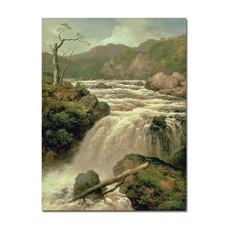 Trademark Global James Smith "Waterfall on River Neath, Wales Canvas" Canvas Art, 47" x 35" image 1