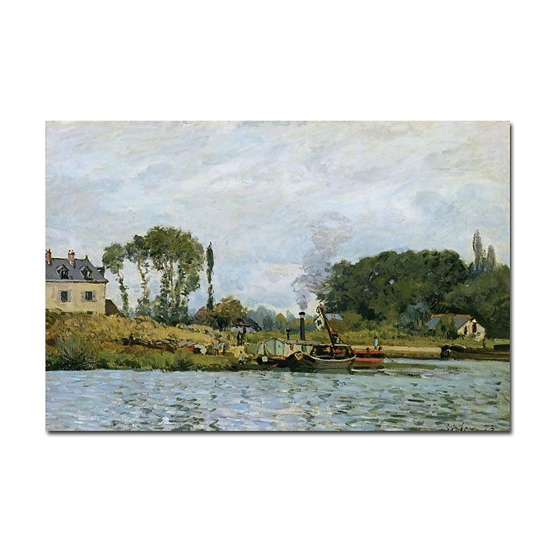 Trademark Global Alfred Sisley "Boats at Bougival 1873" Canvas Art, 16" x 24" image 1