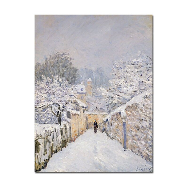 Trademark Global Alfred Sisley "Snow at Louveciennes 1878" Canvas Art, 32" x 26" image 1