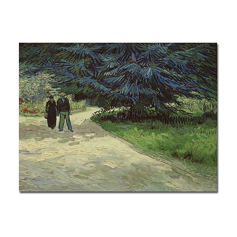 Trademark Global Vincent Van Gogh "Couple in the Park Arles, 1888" Canvas Art, 18" x 24" image 1