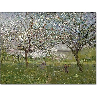Trademark Global Ernest Quost "Apple Trees in Flower" Canvas Art, 18" x 24"