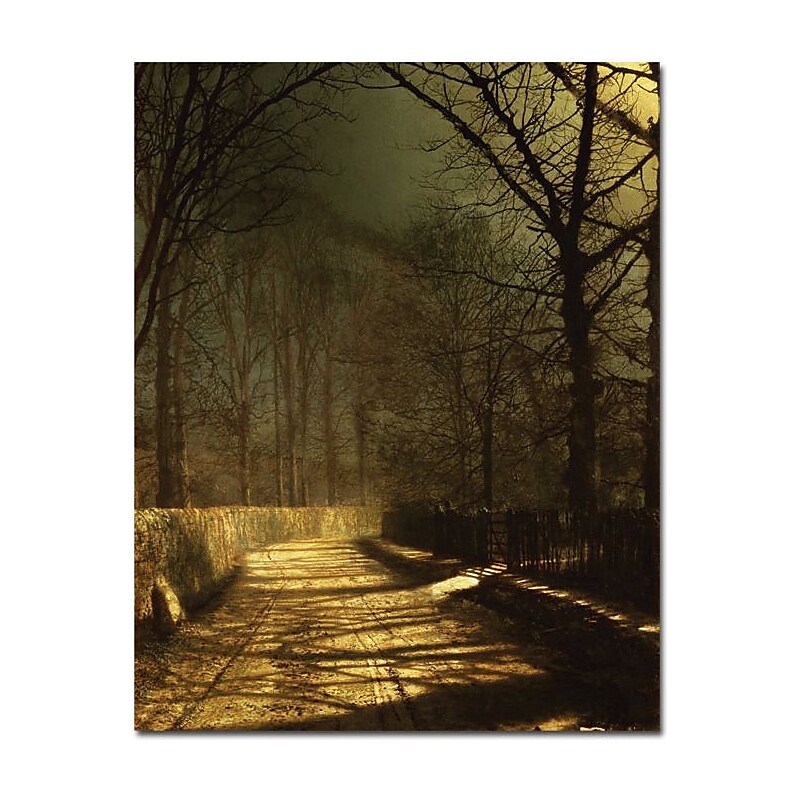 Trademark Global John Atkinson Grimshaw "A Moonlit Lane" Canvas Art, 32" x 26" image 1
