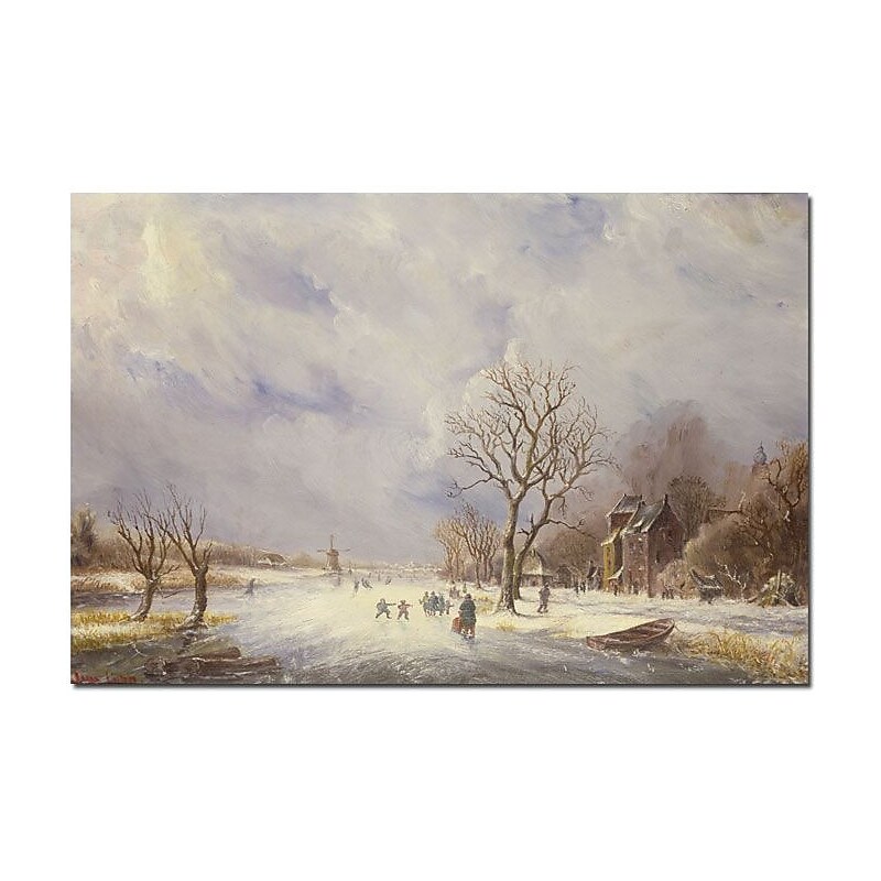 Trademark Global Jan Lynn "Winter Canal Scene" Canvas Art, 16" x 24" image 1