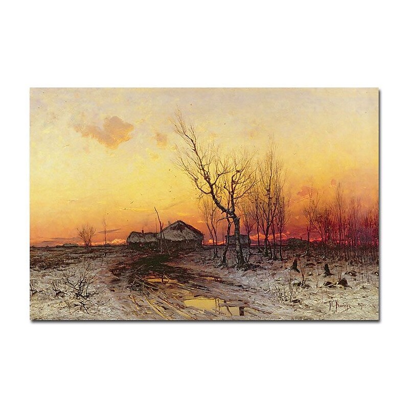 Trademark Global Julius Klever "Winter Landscape" Canvas Art, 16" x 24" image 1