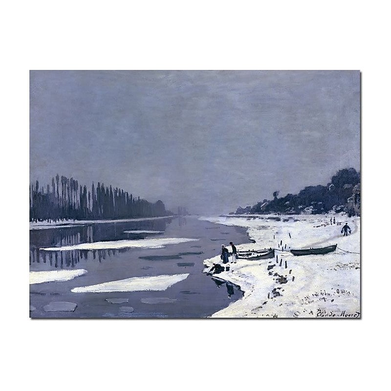 Trademark Global Claude Monet "Ice on Seine at Bougival, 1867-8" Canvas Art, 26" x 32" image 1