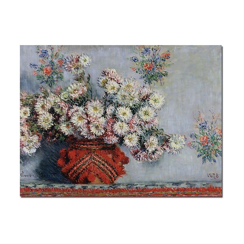 Trademark Global Claude Monet "Chrusanthemums, 1878" Canvas Art, 26" x 32" image 1