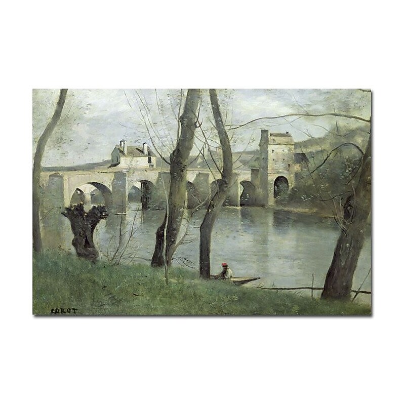 Trademark Global Jean Baptiste Corot "The Bridge Mantes" Canvas Art, 35" x 47" image 1