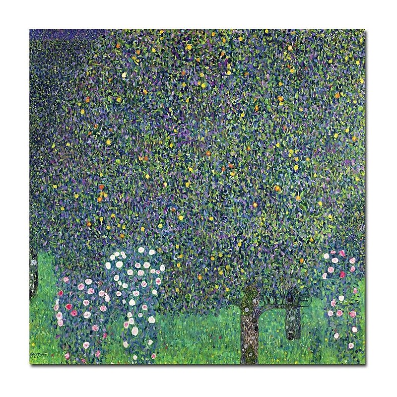 Trademark Global Gustav Klimt "Roses Under the Trees, 1905" Canvas Art, 18" x 18" image 1