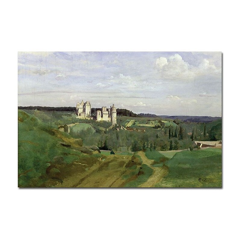 Trademark Global Jean Baptiste Corot "View of Chateau de Pierrefonds, 1840" Canvas Art, 30" x 47" image 1