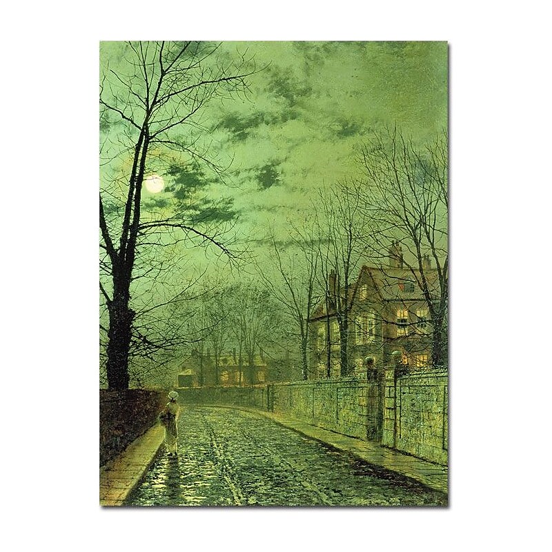 Trademark Global John Atkinson Grimshaw "A Moonlit Road" Canvas Art, 32" x 24" image 1