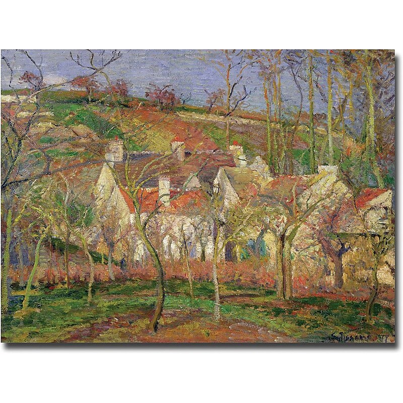 Trademark Global Camille Pissarro "The Red Roofs, Winter, 1877" Canvas Art, 26" x 32" image 1