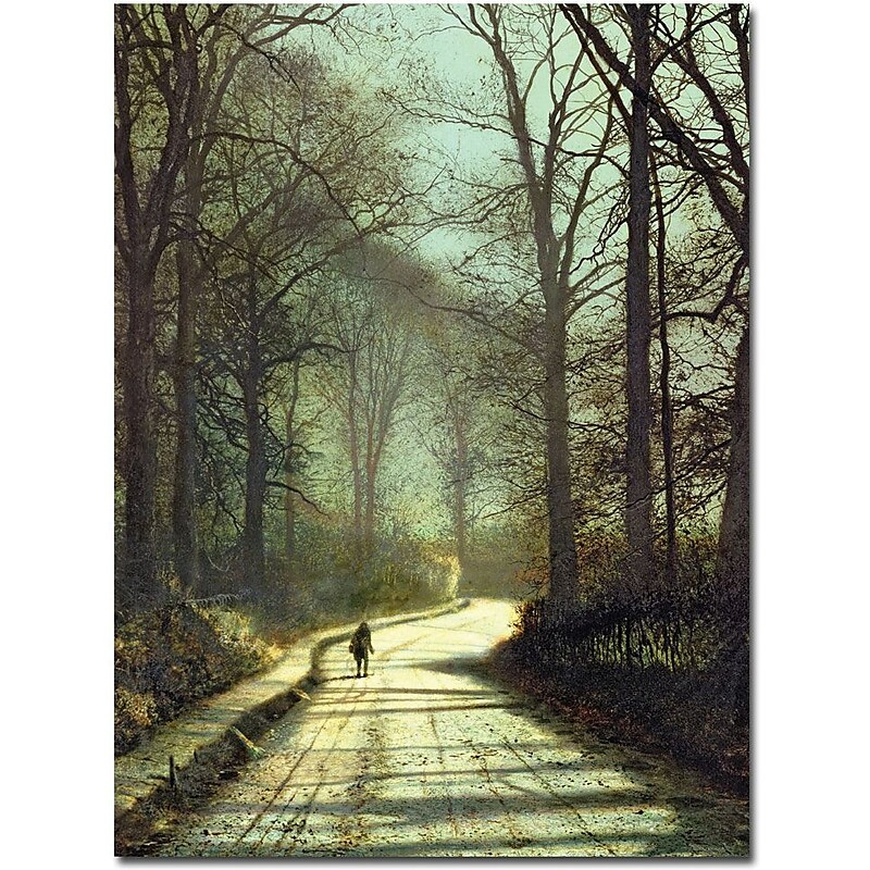 Trademark Global John Atkinson Grimshaw "Moonlight Walk" Canvas Art, 32" x 26" image 1