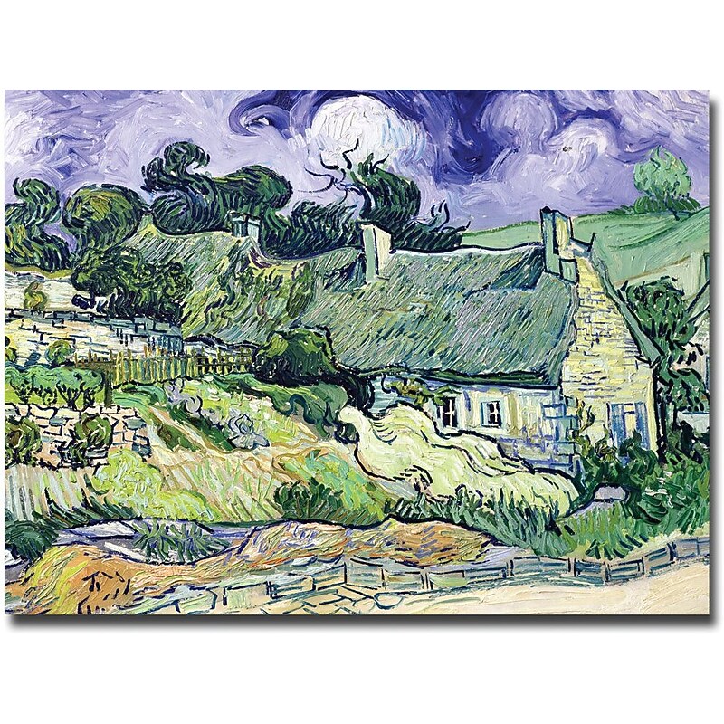 Trademark Global Vincent Van Gogh "Cottages at Auvers-sur-Oise" Canvas Art, 26" x 32" image 1