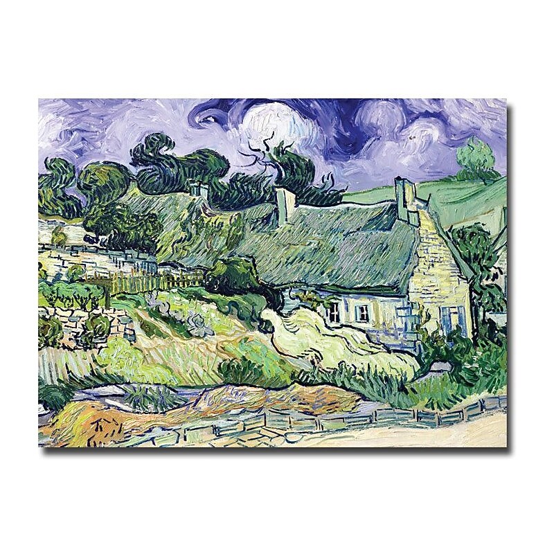 Trademark Global Vincent Van Gogh "Cottages at Auvers-sur-Oise" Canvas Art, 35" x 47" image 1
