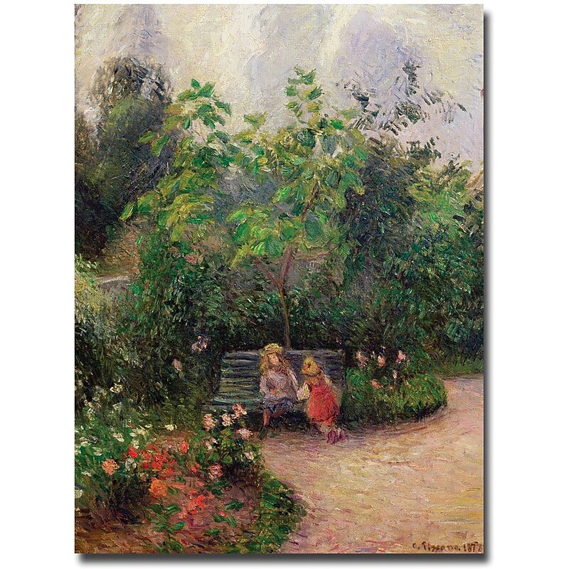 Trademark Global Camille Pissarro "Gardern at the Hermitage, Pontoise, 1877" Canvas Art, 24" x 18" image 1