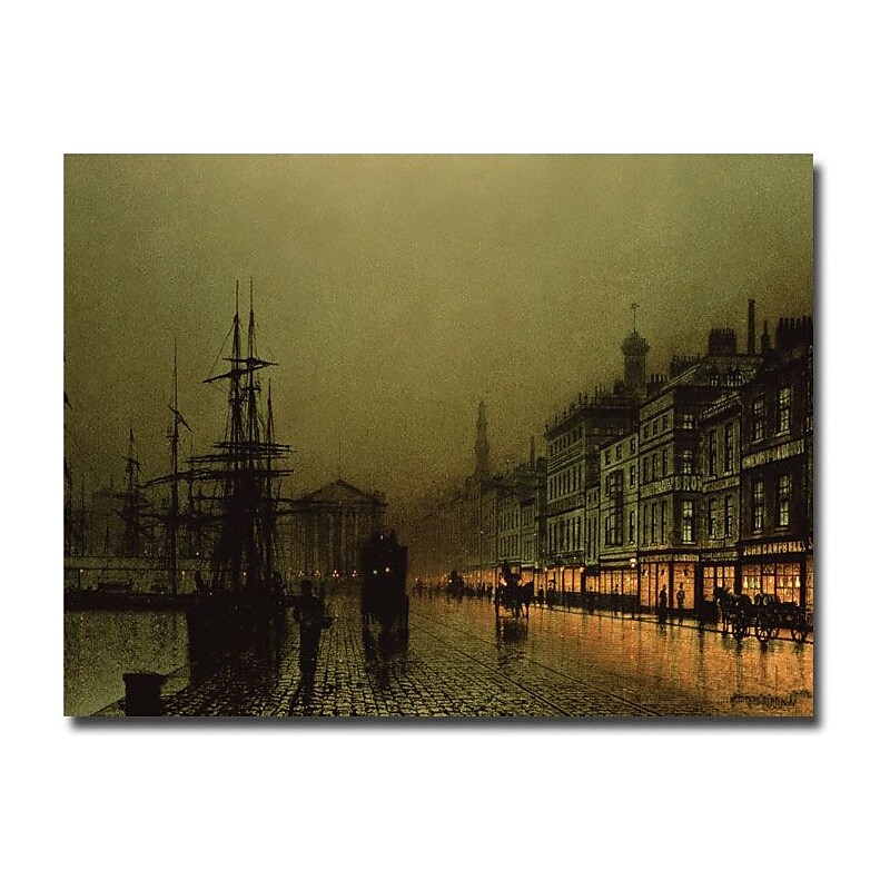 Trademark Global John Atkinson Grimshaw "Greenock Dock by Moonlight" Canvas Art, 18" x 24" image 1