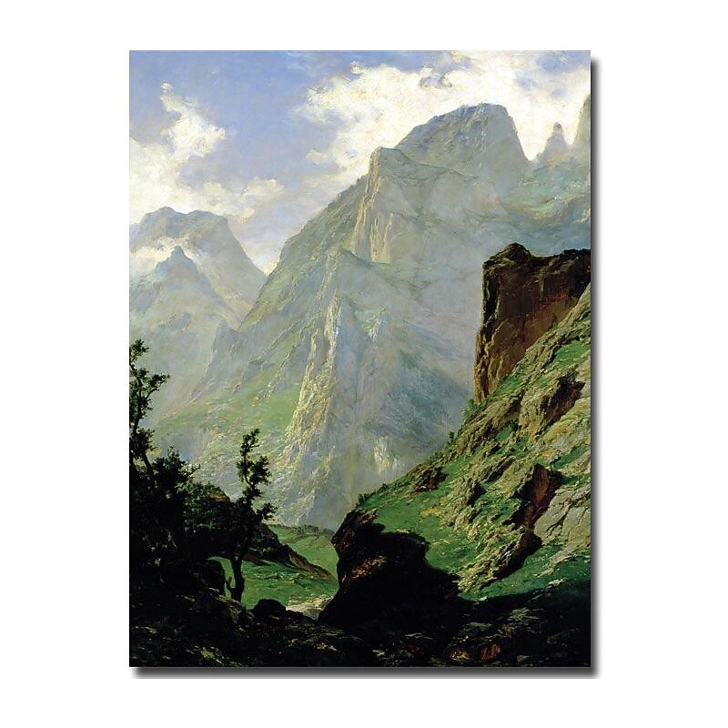 Trademark Global Carlos de Haes "Mountains in Europe, 1876" Canvas Art, 24" x 18" image 1